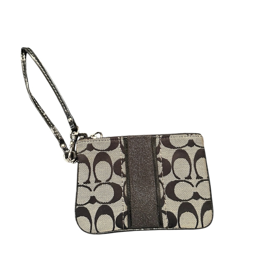 Coach Black and Gray Signature Clutch